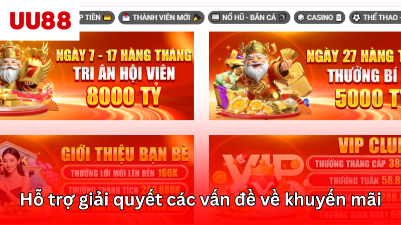 Hỗ trợ giải quyết các vấn đề về khuyến mãi