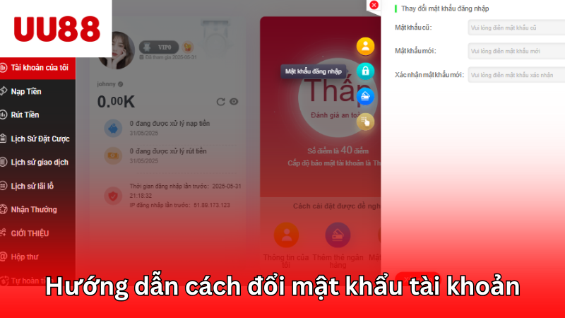 Hướng dẫn chi tiết cách đổi mật khẩu tài khoản cá cược nhanh chóng